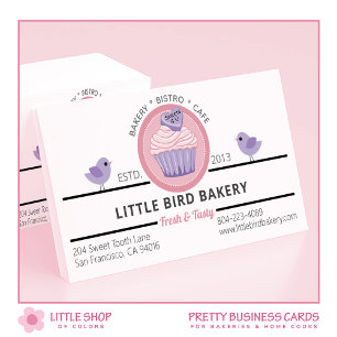 Carte De Visite Gâteau Cupcake Rose Violet Personnalisable Boulang