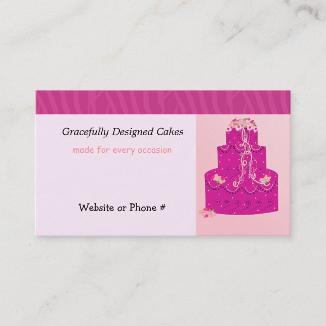 Carte De Visite Gâteau de designer rose (Devant)