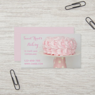 Carte De Visite Gâteau de glaçage rose mignon de gâteau de