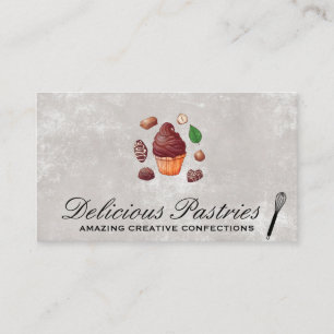 Carte De Visite Gâteau de la coupe de chocolat et confections   Wh