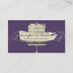 Carte De Visite Gâteau de mariage lumineux de boulangerie de fond 