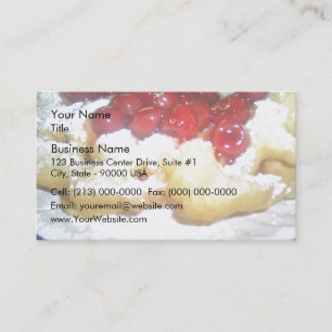 Carte De Visite Gâteau d'entonnoir avec des cerises