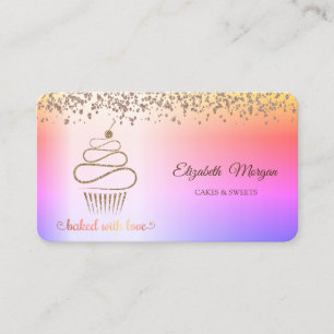 Carte De Visite Gâteau élégant pailleté, Sucreries, Boulangerie om