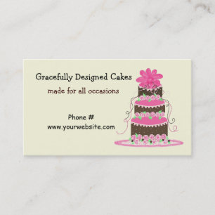 Carte De Visite Gâteau élégant rose et chocolat