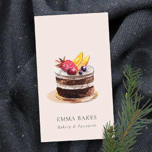 CARTE DE VISITE GÂTEAU FLORAL AUX FRUITS BLEUS PATISSERIE CUPCAKE 