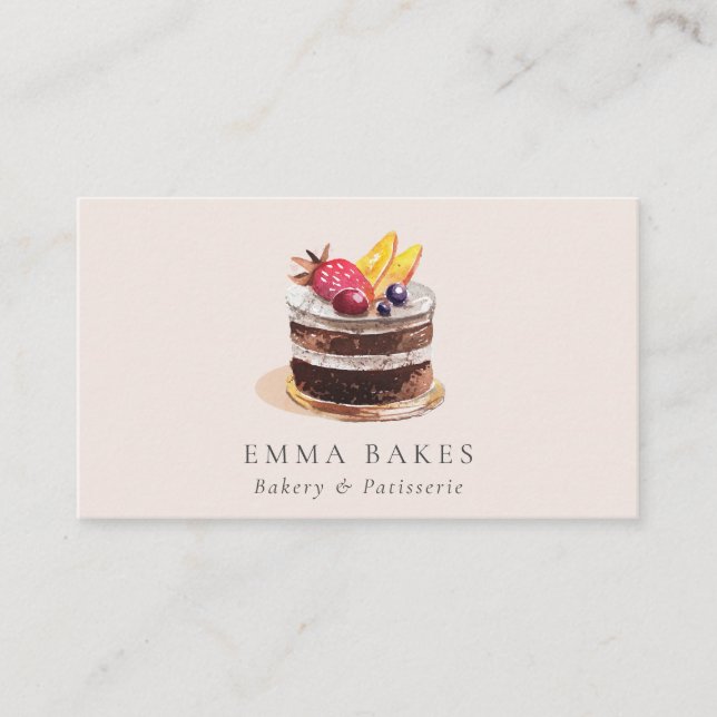CARTE DE VISITE GÂTEAU FLORAL AUX FRUITS BLEUS PATISSERIE CUPCAKE  (Devant)