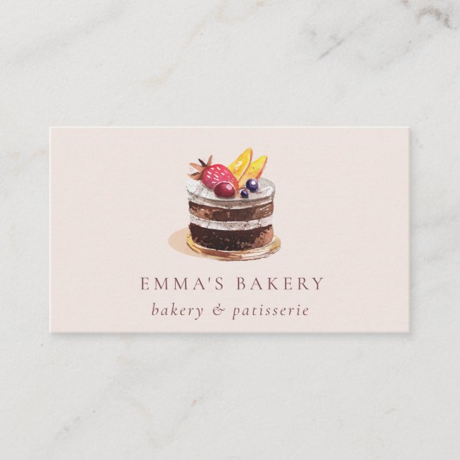 CARTE DE VISITE GÂTEAU FLORAL AUX FRUITS BLEUS PATISSERIE CUPCAKE  (Devant)