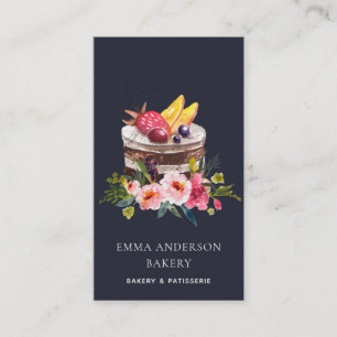 CARTE DE VISITE GÂTEAU FLORAL DE LA MARINE PATISSERIE CUPCAKE BAK
