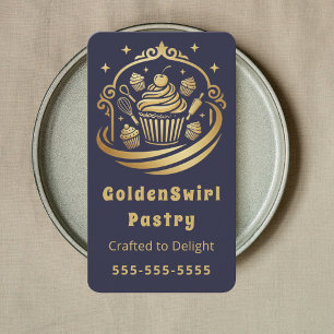 Carte De Visite Gâteau Luxueux Boulangerie Maison Pâtissier Navy