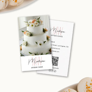 Carte De Visite Gâteau Monogram Logo Bakery