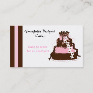 Carte De Visite Gâteau rose et chocolat élégant