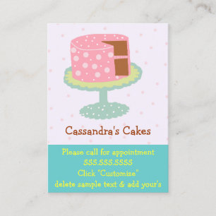 Carte De Visite Gâteau rose et chocolat vert