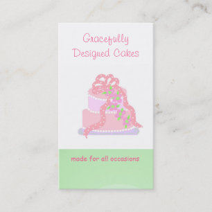 Carte De Visite Gâteau rose et vert Designer