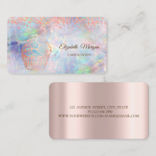 Carte De Visite Gâteau Rose Gold, Sucreries, Boulangerie Opal