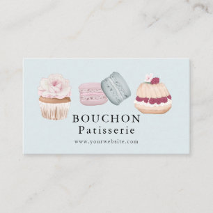 Carte De Visite Gâteau sucré Macaron Cupcake Boulangerie blanche