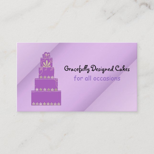 Carte De Visite Gâteaux/boulangeries de créateurs violets (Devant)