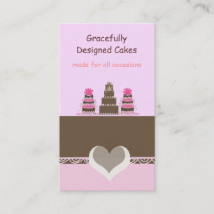 Carte De Visite Gâteaux de designer rose et chocolat