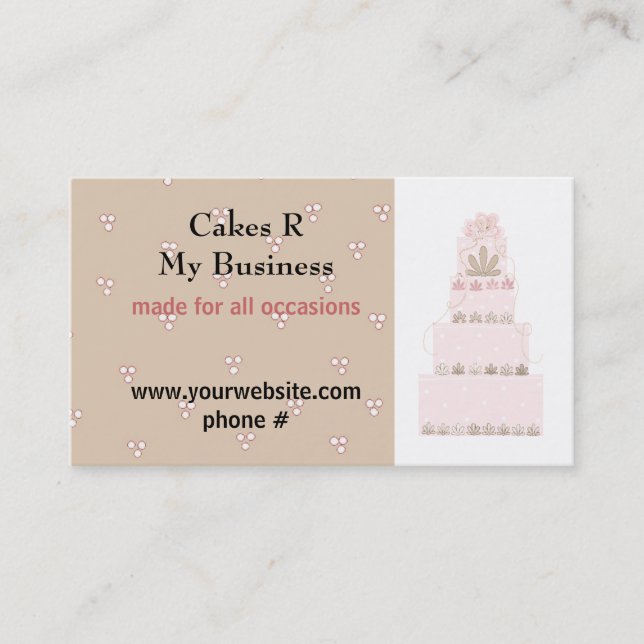Carte De Visite Gâteaux Et Mon Design Professionnel (Devant)