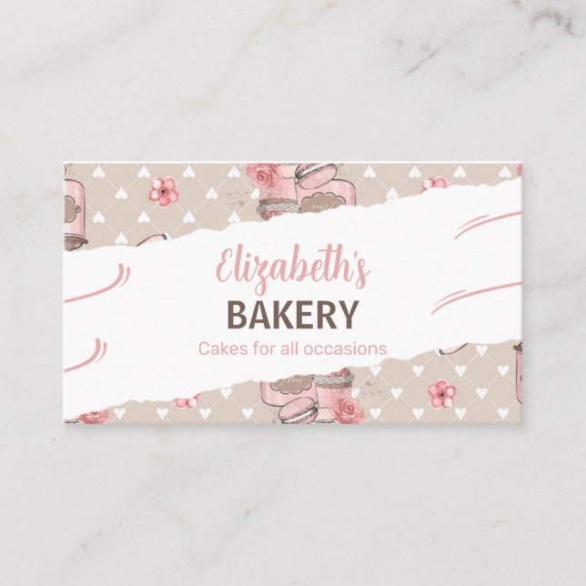 Carte De Visite Gâteaux faits maison, Boulangerie (Devant)