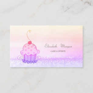 Carte De Visite Gâteaux Sucrés Élégants Modernes Ombrés Bokeh