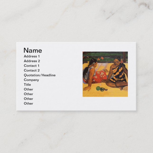 Carte De Visite Gauguin Polynésie Française Tahiti Femmes Peinture (Devant)