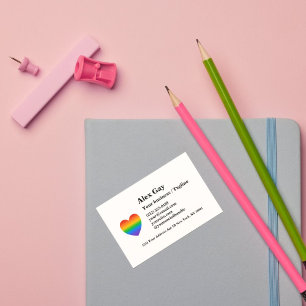 Carte De Visite Gay Rainbow Heart LGBTQ Pro