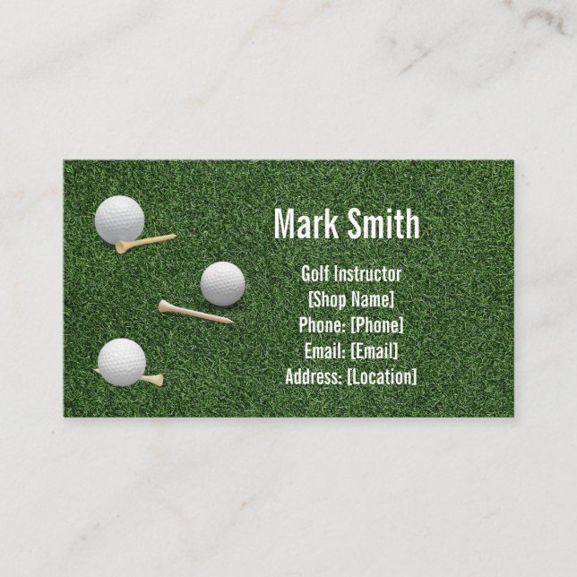 Carte De Visite Gazon de golf vert (Devant)