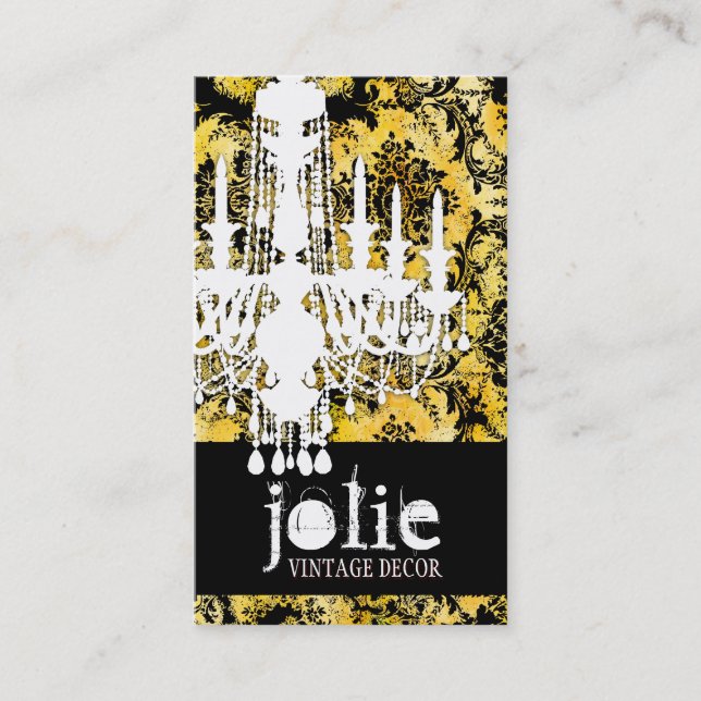 Carte De Visite GC| Jolie Chandelier Bee Damask (Devant)