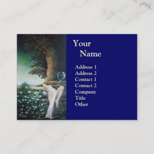 Carte De Visite GEA, MYRTLE ET EAU bleu rose blanc vert brun