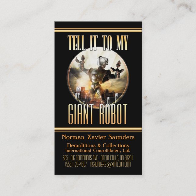 Carte de visite géant de robot (Devant)