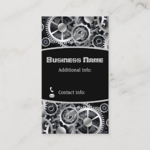 Carte De Visite Gears d'argent en vapeur 4