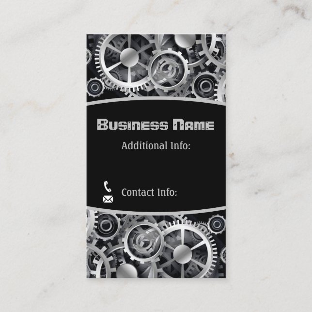 Carte De Visite Gears d'argent en vapeur 4 (Devant)