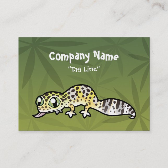 Carte De Visite Gecko de léopard de bande dessinée (Devant)
