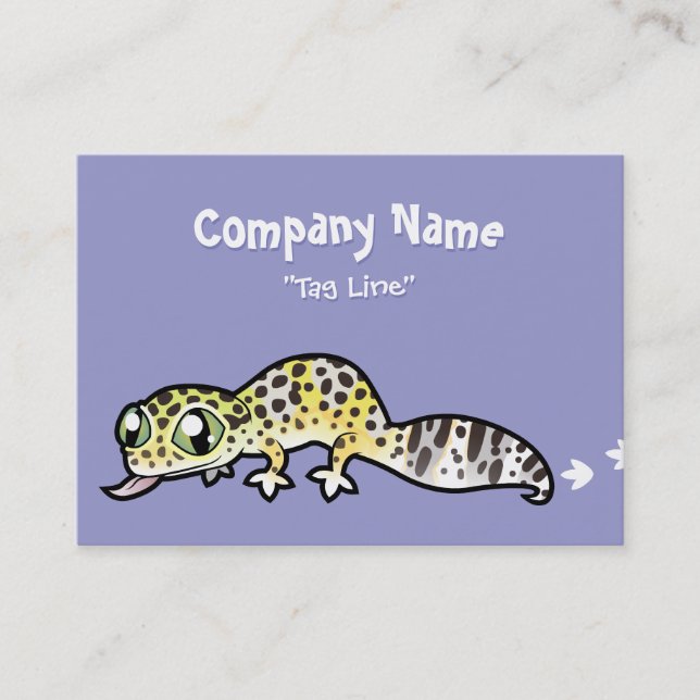 Carte De Visite Gecko léopard cartoon (Devant)