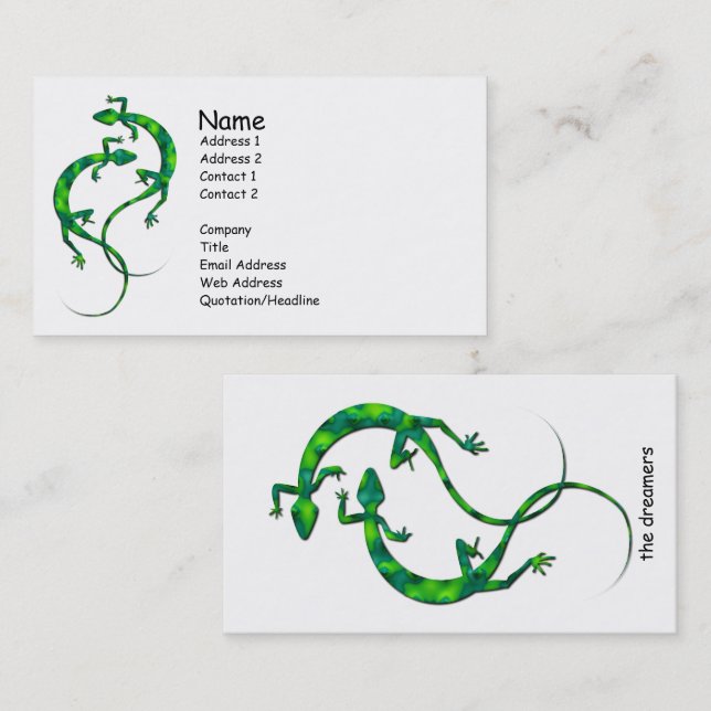 Carte De Visite Geckos (Devant / Derrière)
