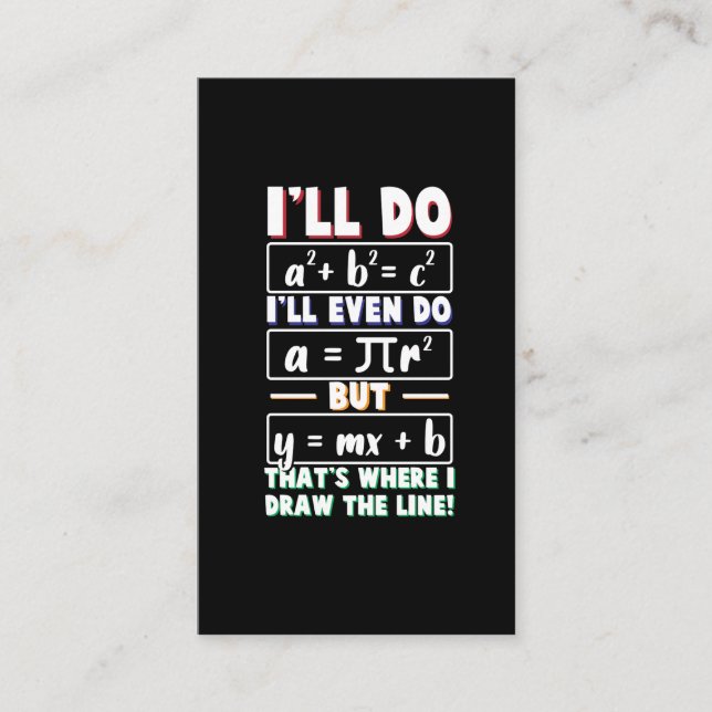 Carte De Visite geek des mathématiques Enseignant des mathématique (Devant)