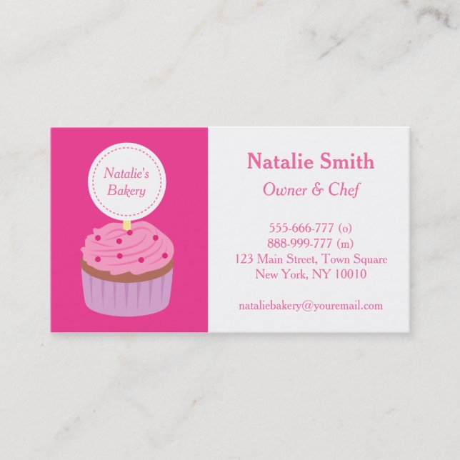 Carte De Visite Gelée rose pâtissière, chef boulangerie (Devant)