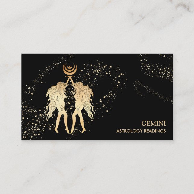 Carte De Visite *~* GEMINI :  Astrologie Zodiaque Lune Twin (Devant)