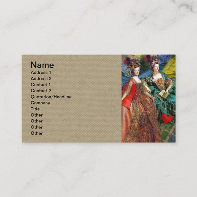 Carte De Visite Gemini gothique classique femme papillon Whimsical (Devant)
