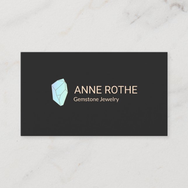 Carte De Visite Gemstone Crystal Healer et joaillier designer (Devant)