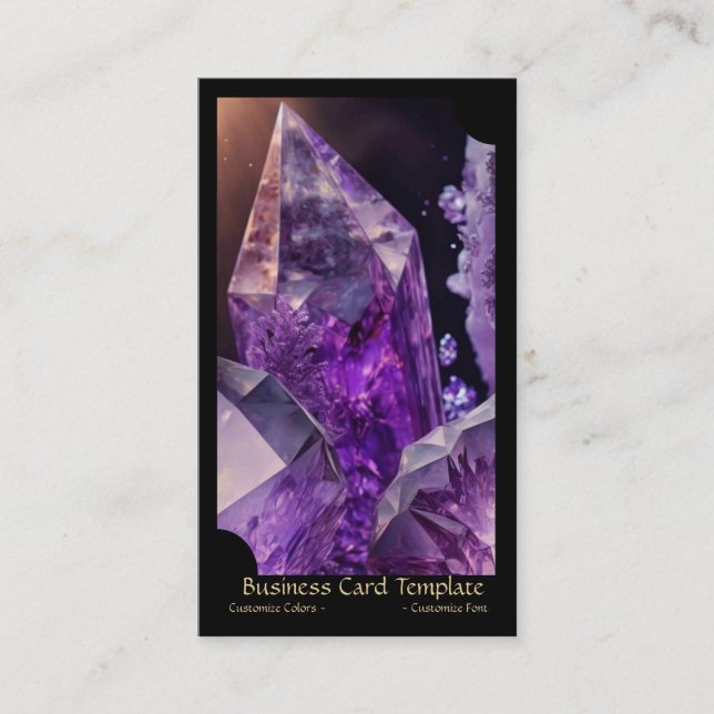 Carte De Visite Gemstone Crystal Healing Amethyst (Devant)