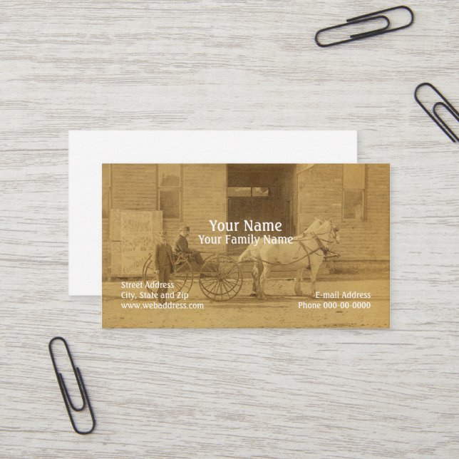 Carte de visite généalogiste (Devant/Arrière en situation)