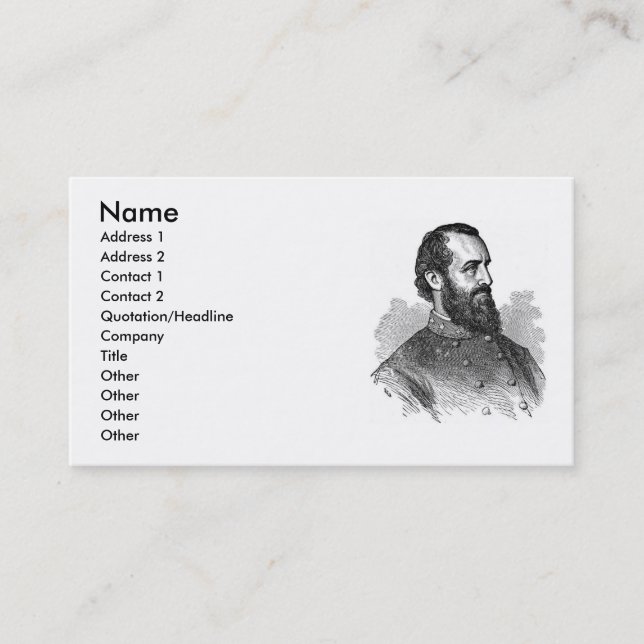 Carte de visite général de la guerre civile (Devant)