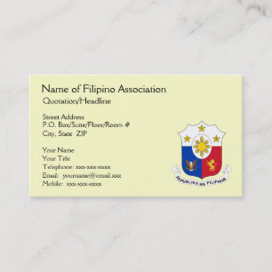 Carte de visite générique d'association philippine