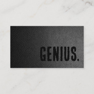 Carte De Visite Génie en cuir noir faux Premier