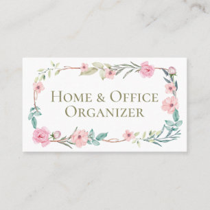 Carte De Visite Gentle Floral Professional Organizer & DeClutter