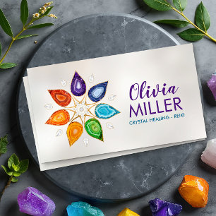 Carte De Visite Geode Chakras Mandala - Lotus Petals