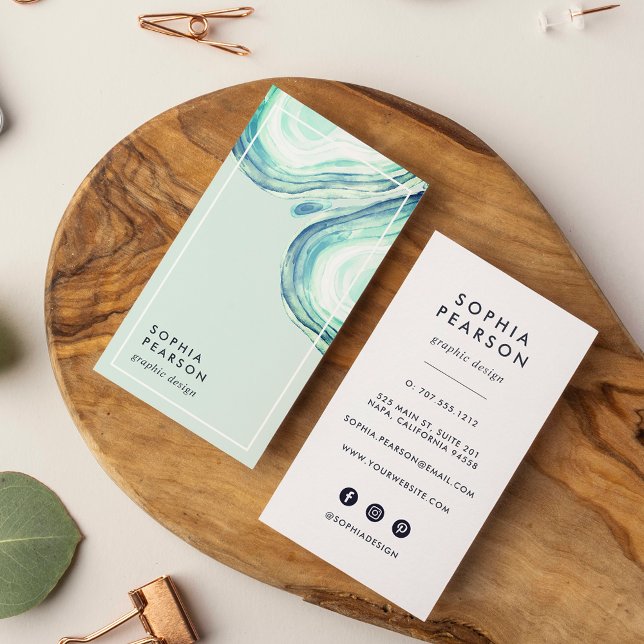 Carte De Visite Géode Seaglass | Médias sociaux verticaux (Créateur téléchargé)