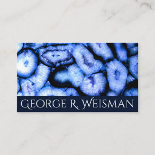 Carte De Visite Géodes Agate Quartz Bleu