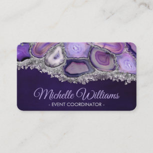 Carte De Visite Géodes cristaux - Violet et Violet Business Car